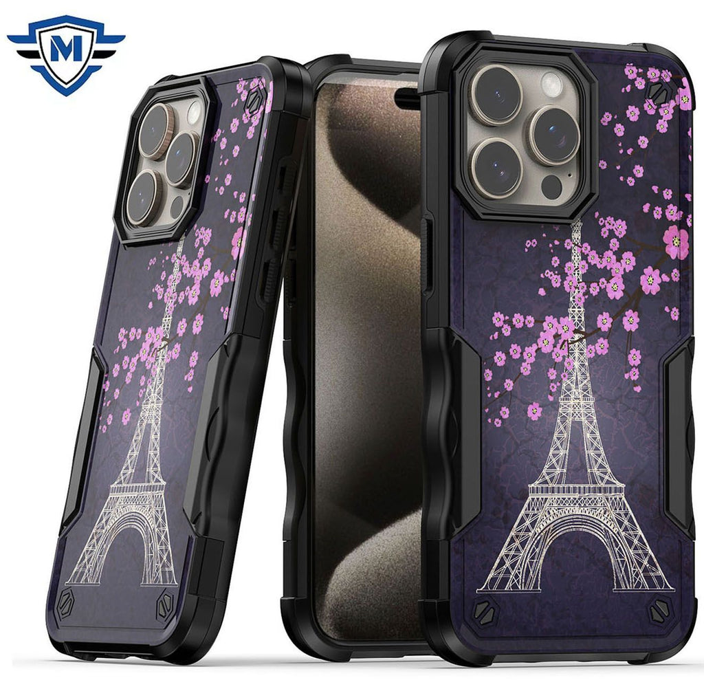 Metkase Premium Design Hybrid In Slide-Out Package For iPhone 11 (Xi6.1) - Dark Grunge Eiffel Tower