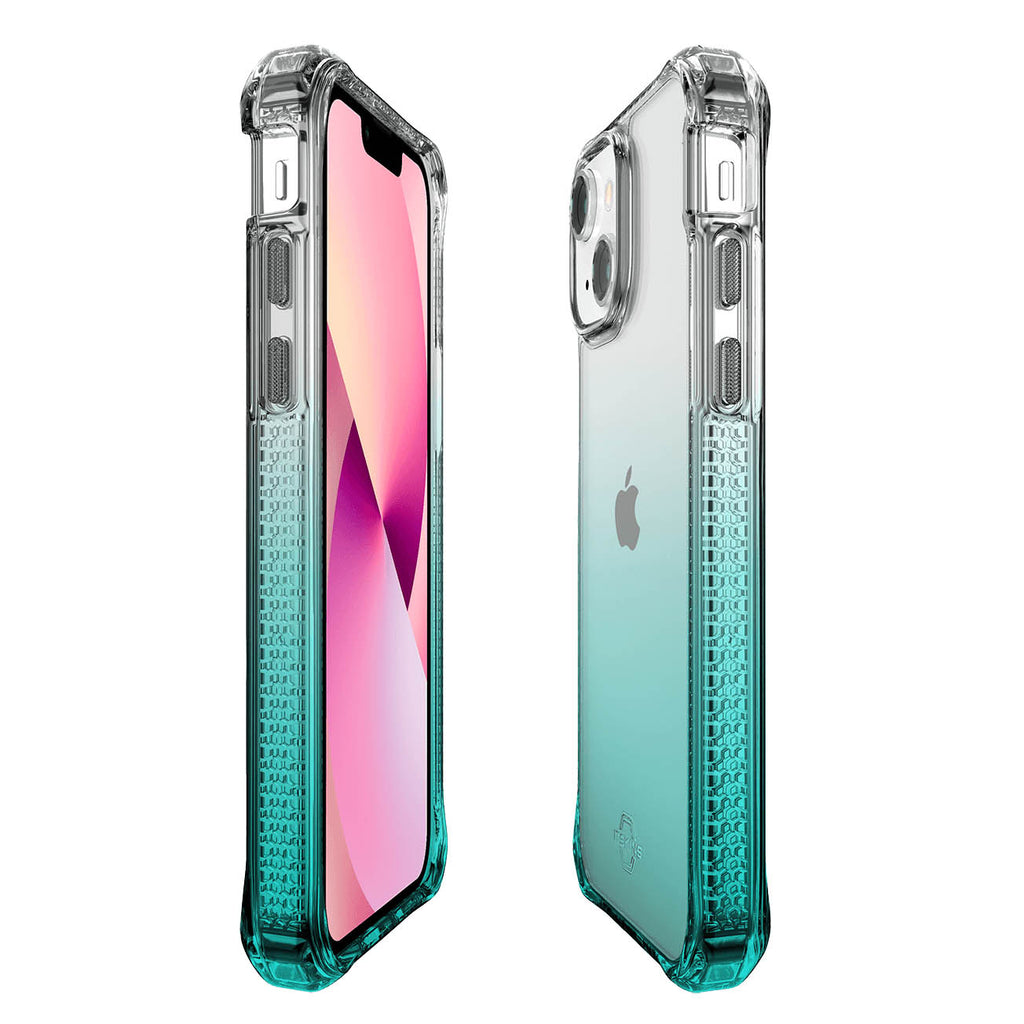 ITSKINS Hybrid Ombre Case For iPhone 13 - Antimicrobial - Teal