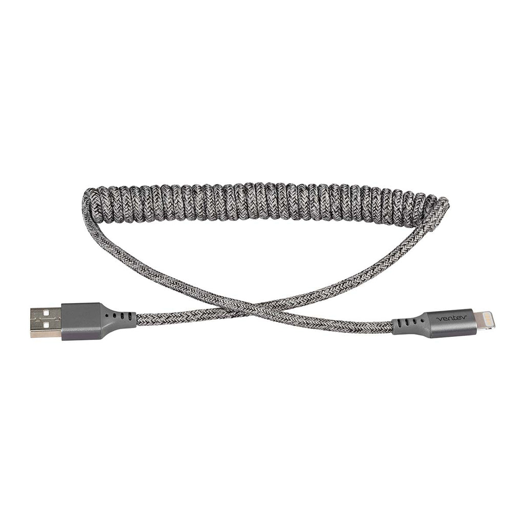 Ventev Helix Lightning Cable 14 Inch - MFI - Gray