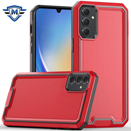 Metkase Rank Tough Strong Modern Fused Hybrid Case Cover In Premium Slide-Out Package For Samsung A15 5G - Red