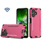 Metkase Strong Tough Metallic Design Hybrid Case In Slide-Out Package For Celero 3 Plus - Hot Pink