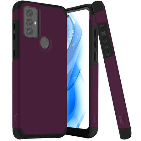 Metkase Tough Strong Hybrid (Magnet Mount Friendly) Case For Samsung A14 5G - Dark Purple