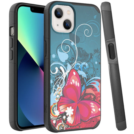 Metkase Minimalistic Slim Tough Shockproof Hybrid Case For iPhone 13 Pro - Butterfly Bliss