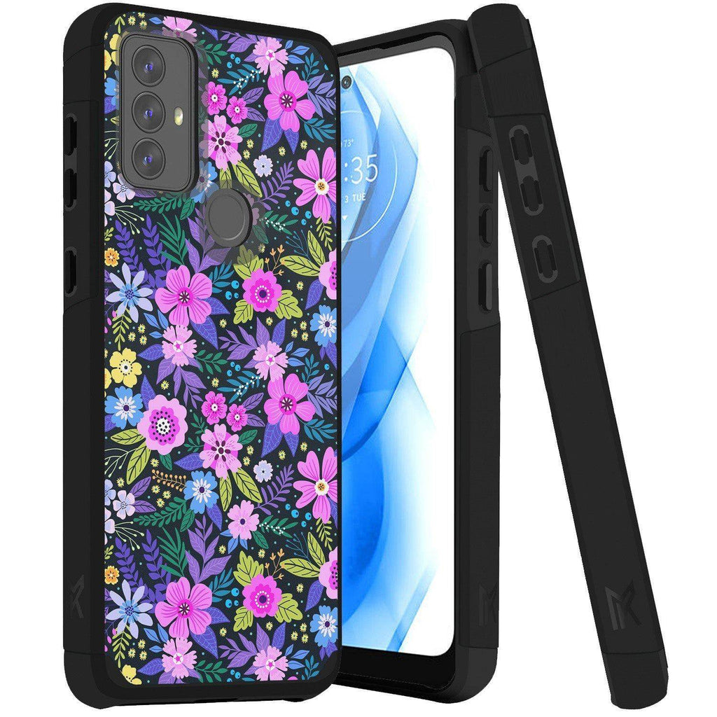 MetKase Tough Strong Hybrid (Magnet Mount Friendly) Case Cover For Moto G Play 2023 G Pure G Power (2022) - Mystical Floral Boom