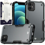 Metkase Exquisite Tough Shockproof Hybrid For iPhone 12 & iPhone 12 Pro - Grey/Black