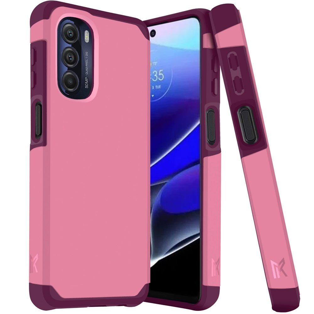 MetKase Tough Strong Slim Dual-Layer Shockproof Hybrid Case Cover For Moto G Stylus 5G 2022 - Fruity Wine