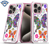 Metkase Premium Rank Design Fused Hybrid In Slide-Out Package For iPhone 12 & iPhone 12 Pro - Colorful Butterflies