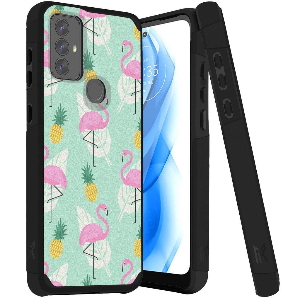 MetKase Tough Strong Hybrid (Magnet Mount Friendly) Case Cover For Moto G Play 2023 G Pure G Power (2022) - Flamingo