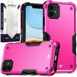 Metkase Exquisite Tough Shockproof Hybrid For iPhone 11 - Hot Pink/Black