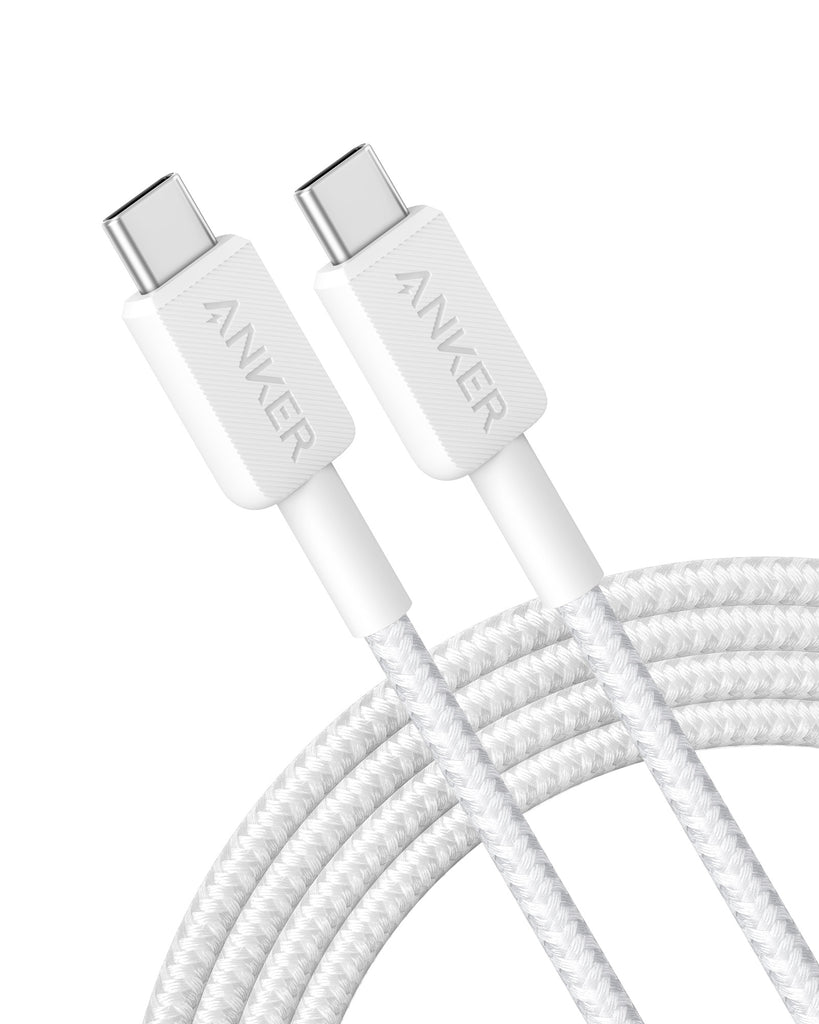 Anker 322 Braided USB-C To USB-C 3' Cable - White