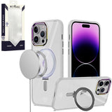 Metkase Dazzle Magnetic Ring Stand Chrome Transparent Hybrid For iPhone 12 & iPhone 12 Pro - Clear
