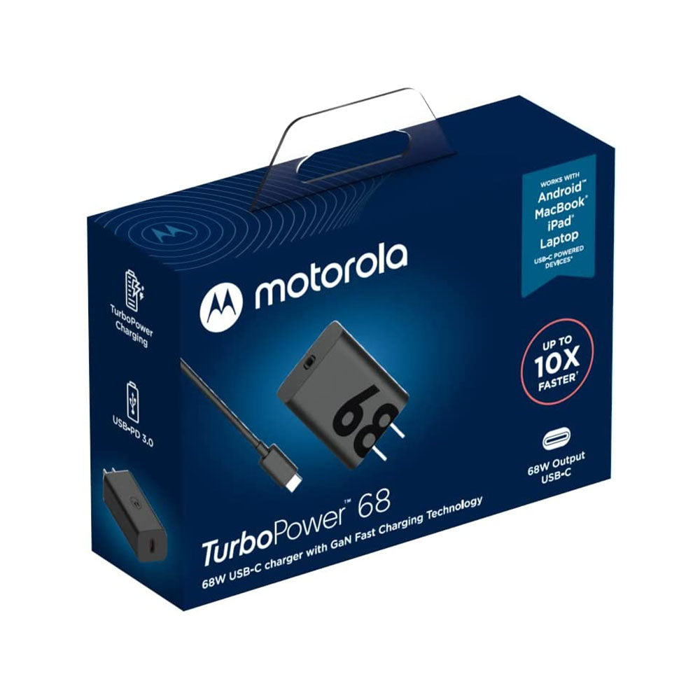 Motorola TurboPower 68W Wall Charger With 1M C-C, 6.5A Cable - Black ...
