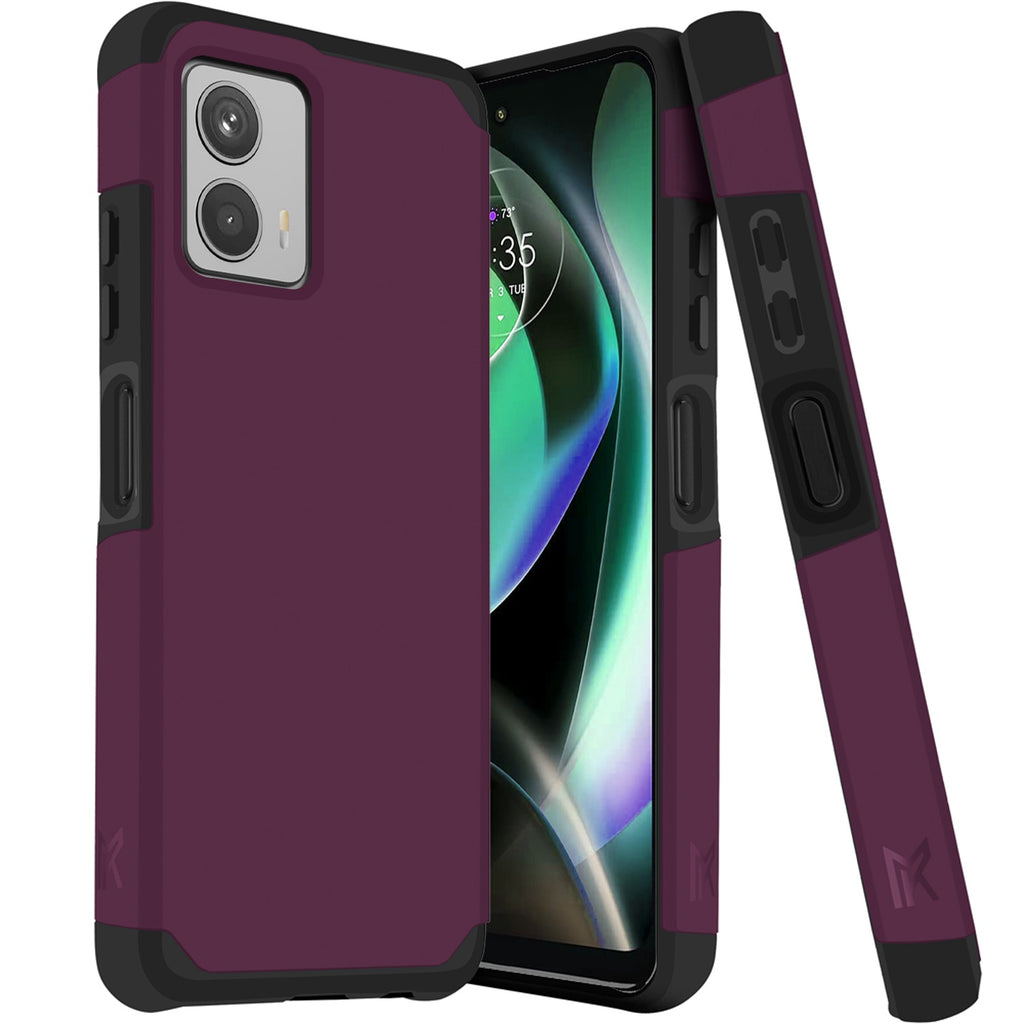 Metkase Tough Strong Hybrid Case Cover For Motorola Moto G 5G (2023) - Dark Purple
