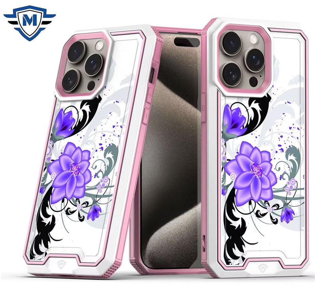 Metkase Premium Rank Design Fused Hybrid In Slide-Out Package For iPhone 11 (Xi6.1) - Purple Lily