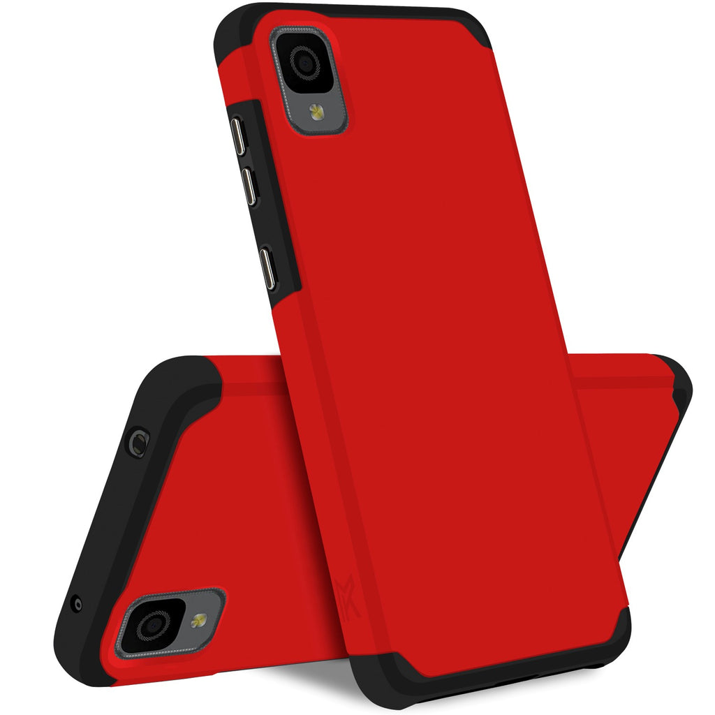 MetKase Tough Strong Slim Dual-Layer Shockproof Hybrid Case Cover For TCL 30 Z - Flame Scarlet