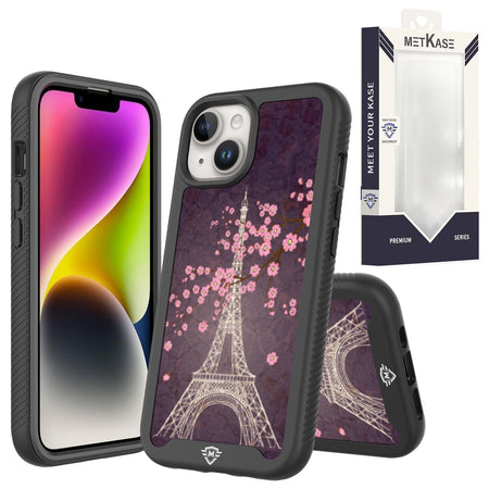 Metkase Premium Exotic Design Hybrid Case For iPhone 12 & iPhone 12 Pro - Dark Grunge Eiffel Tower