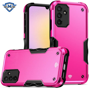 Metkase Exquisite Tough Shockproof Hybrid In Slide-Out Package For Samsung A25 5G - Hot Pink/Black