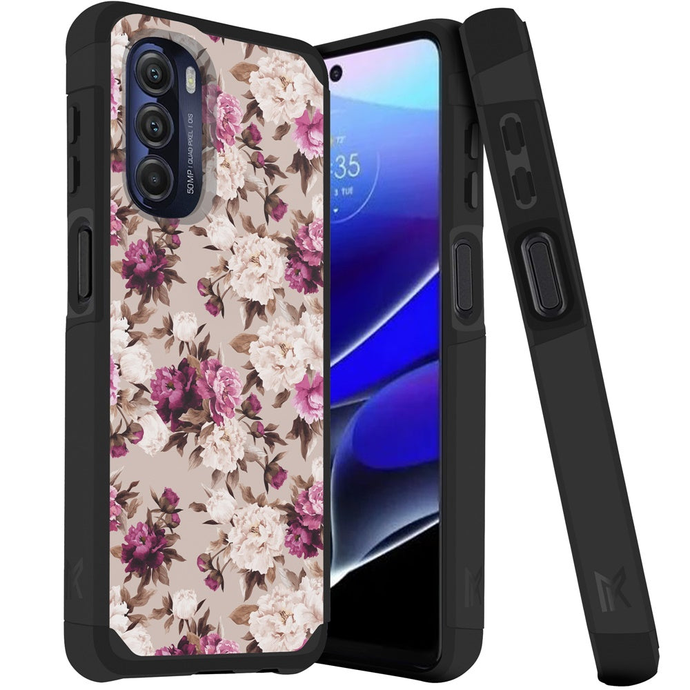 MetKase Tough Strong Slim Dual-Layer Shockproof Hybrid Case Cover For Moto G Stylus 5G 2022 - Floral Bouquet
